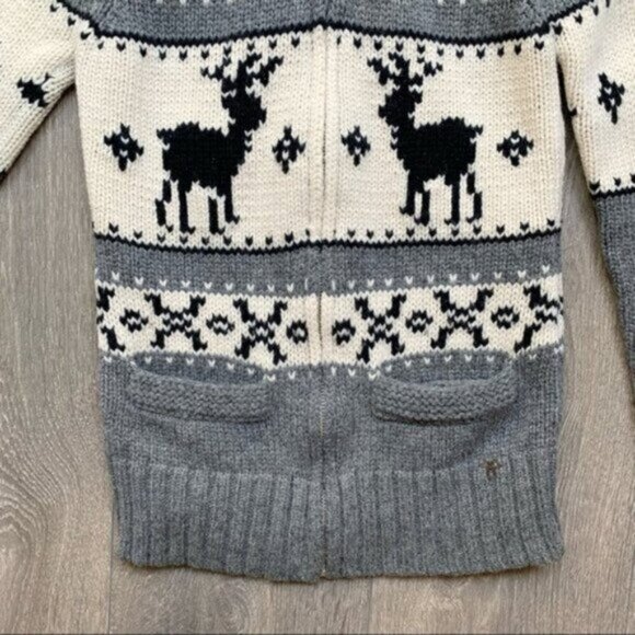 TNA Aritzia Sea To Sky Cardigan Sweater wool zip up Cowichan knit Fair isle S - Picture 7 of 16